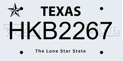 HKB2267 Texas License Plate