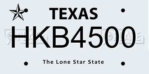 HKB4500 Texas License Plate