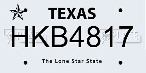 HKB4817 Texas License Plate