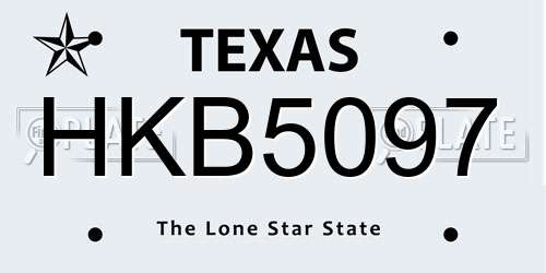 HKB5097 Texas License Plate