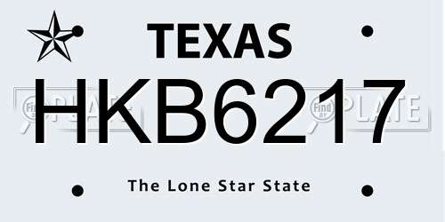 HKB6217 Texas License Plate