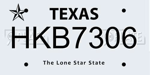 HKB7306 Texas License Plate
