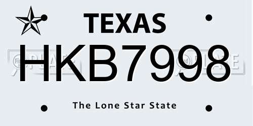 HKB7998 Texas License Plate