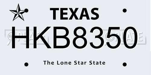 HKB8350 Texas License Plate