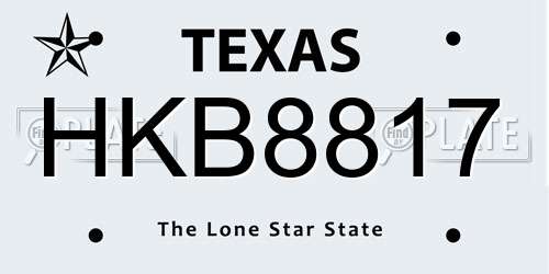 HKB8817 Texas License Plate