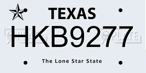 HKB9277 Texas License Plate