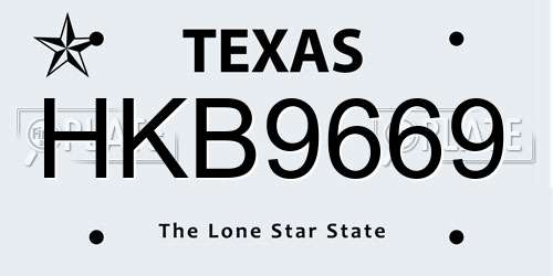 HKB9669 Texas License Plate
