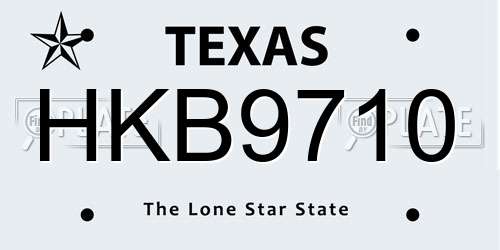 HKB9710 Texas License Plate