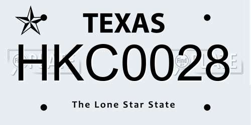 HKC0028 Texas License Plate