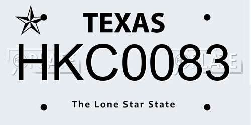 HKC0083 Texas License Plate