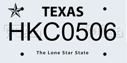 HKC0506 Texas License Plate