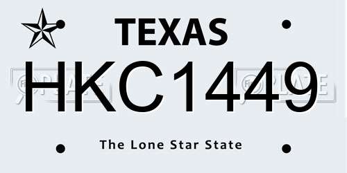 HKC1449 Texas License Plate