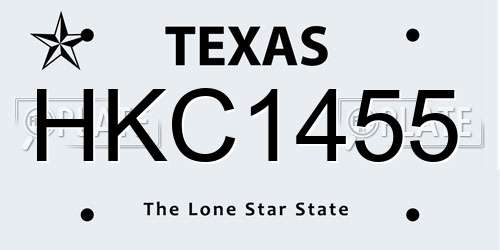 HKC1455 Texas License Plate