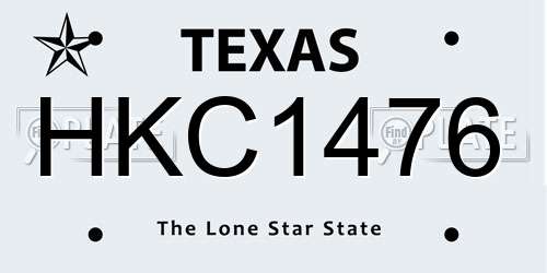 HKC1476 Texas License Plate