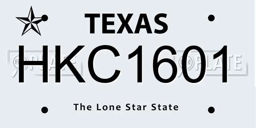 HKC1601 Texas License Plate