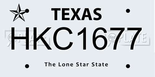 HKC1677 Texas License Plate