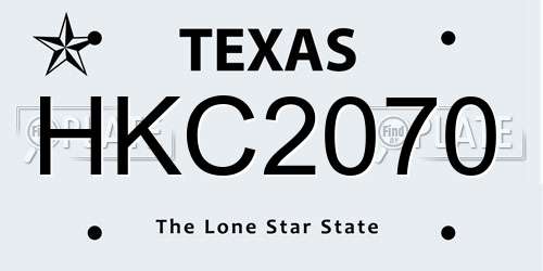 HKC2070 Texas License Plate