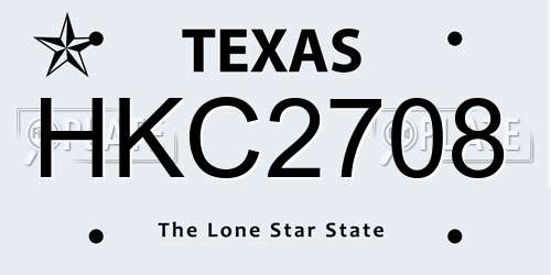 HKC2708 Texas License Plate