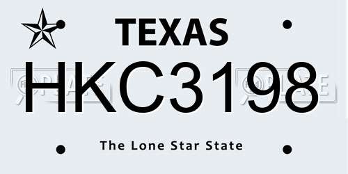 HKC3198 Texas License Plate