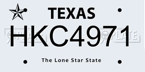 HKC4971 Texas License Plate