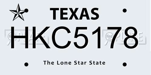 HKC5178 Texas License Plate