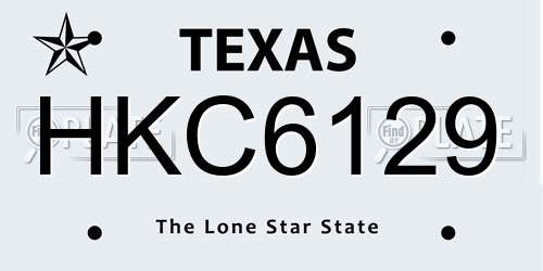 HKC6129 Texas License Plate