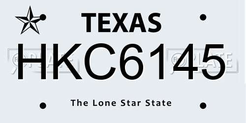 HKC6145 Texas License Plate