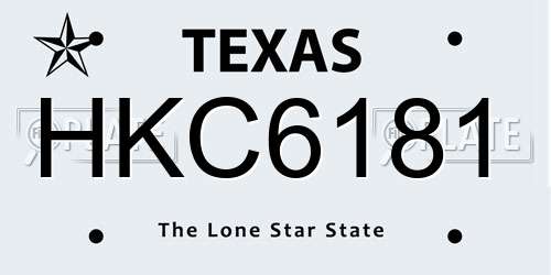 HKC6181 Texas License Plate