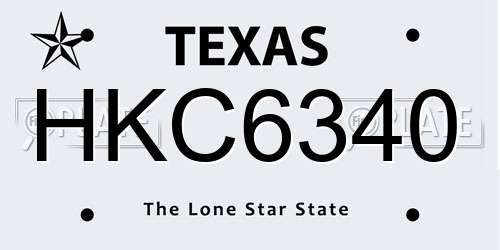 HKC6340 Texas License Plate