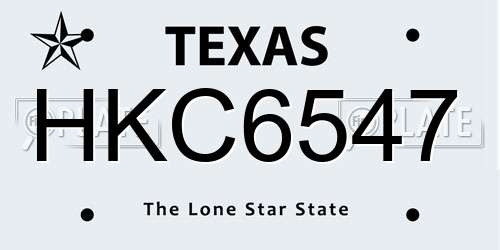 HKC6547 Texas License Plate