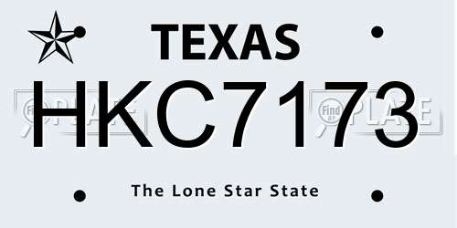 HKC7173 Texas License Plate