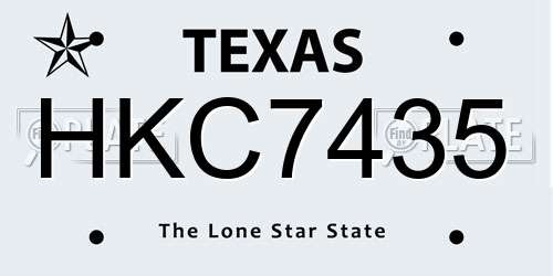 HKC7435 Texas License Plate