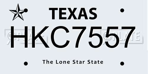HKC7557 Texas License Plate