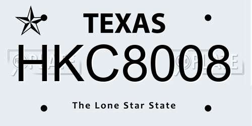 HKC8008 Texas License Plate