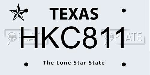 HKC811 Texas License Plate