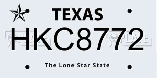 HKC8772 Texas License Plate