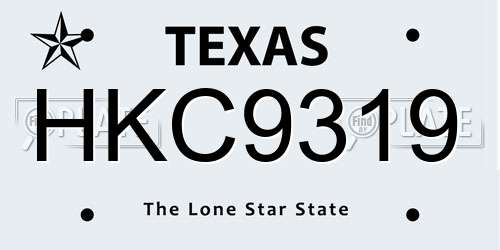 HKC9319 Texas License Plate