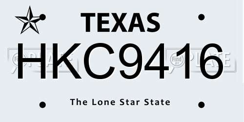 HKC9416 Texas License Plate