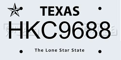 HKC9688 Texas License Plate
