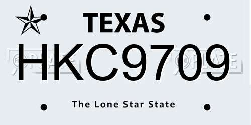 HKC9709 Texas License Plate