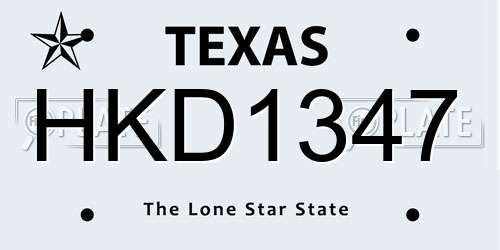HKD1347 Texas License Plate