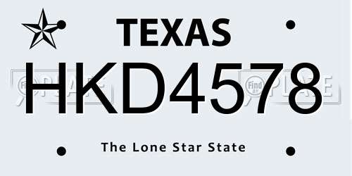 HKD4578 Texas License Plate