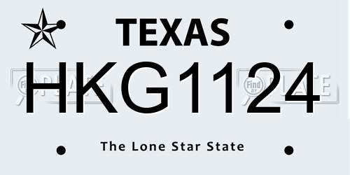 HKG1124 Texas License Plate