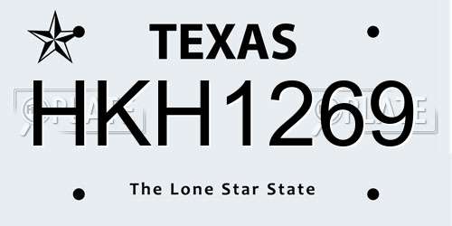 HKH1269 Texas License Plate