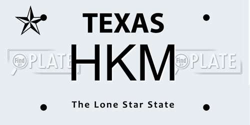 HKM Texas License Plate