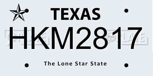 HKM2817 Texas License Plate