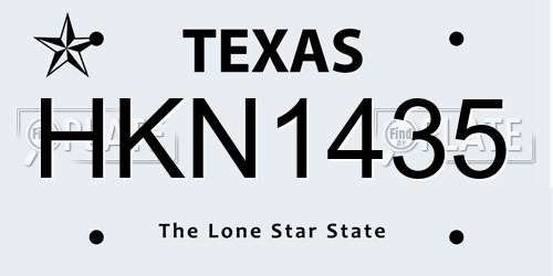 HKN1435 Texas License Plate