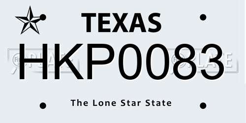 HKP0083 Texas License Plate
