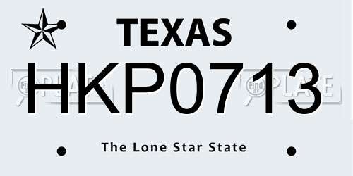 HKP0713 Texas License Plate