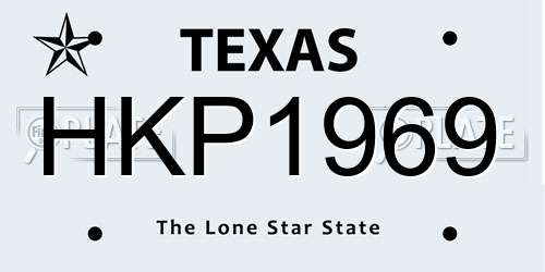 HKP1969 Texas License Plate